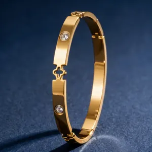 Fashion Bangle Stainless Steel Jewelry Hollow Mother Of Artificial Pearl Flower Cubic Zirconia Inlaid Hinged Cuff For Women