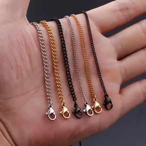 Minimalist Curb Chain Necklace Stainless Steel Cuban Link For Men Women Fashion DIY Accessory
