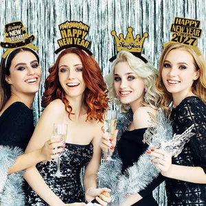 2027 Happy New Year Party Stirnbänder für festliche Feiern und thematische Fotorequisiten