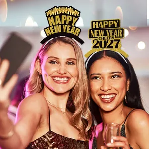 Glitzernde 2027 Happy New Year Party-Haarbänder für festliche Feiern