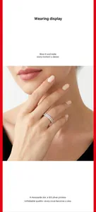 Detailed view of an elegant S925 silver moissanite ring worn on a woman's finger