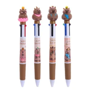 Cute Capybara multi-color ballpoint pens for students and creative office stationery