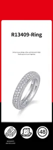 Elegant 925 sterling silver eternity band ring inlaid with sparkling moissanite stones