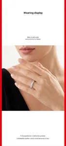 Elegant close-up view of a 925 silver moissanite pave ring worn on a woman's finger