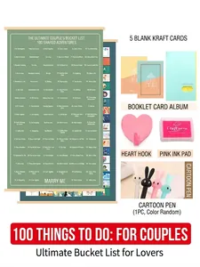 Set poster 100 cose da fare insieme per coppie con accessori e album
