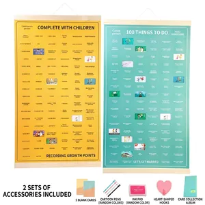 Vista dettagliata del poster da grattare per coppie con kit di accessori fai-da-te