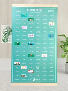 Poster da parete romantico per coppie con 100 cose da fare insieme, verde