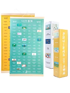 Dettaglio del poster con 100 cose da fare con la sua confezione regalo decorativa
