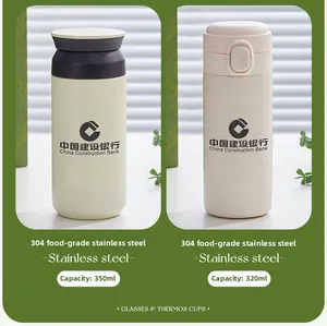 Detailed view of 320ml and 350ml 304 food-grade stainless steel vacuum flasks.