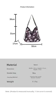 Detailed product specifications of the large capacity skull print backpack for women