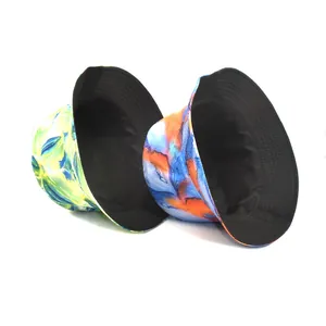 Stylish reversible tie-dye print bucket hat for outdoor sun protection and street style