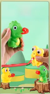 Jouets anti-stress amusants en forme de grenouille et dinosaure qui tirent la langue.
