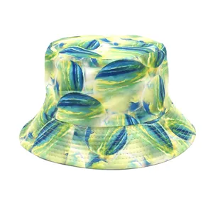 Stylish artistic abstract print bucket hat for men and women summer outdoor sun protection