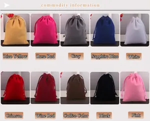 High-quality colored velvet drawstring pouches for jewelry and accessory storage