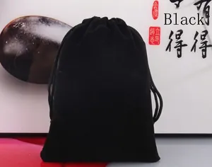Premium black velvet drawstring pouch for jewelry storage and electronic accessories
