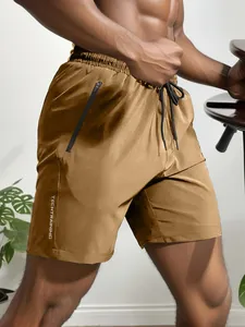 Detailansicht der schnelltrocknenden Herren-Sportshorts mit Reißverschlusstasche