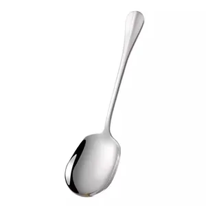 Professional large 304 stainless steel serving spoon with elegant polished mirror finish