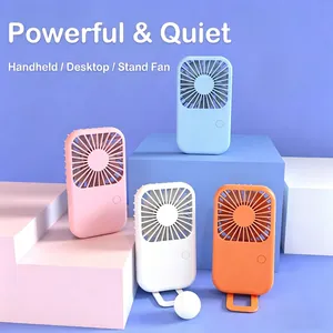 Portable Handheld Mini Fan USB Rechargeable Pocket Fan Phone Holder Stand Quiet Fan For Travel Office Dormitory Desktop Personal Cooling Fan