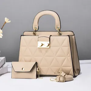 Elegante Borsa a Mano in Pelle PU Trapuntata Borsa a Tracolla Con Mini Pochette e Tracolla Regolabile per Donna Viaggio