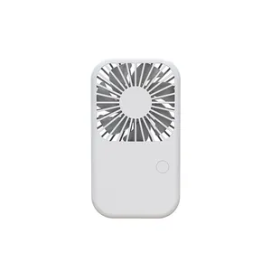 Portable minimalist white handheld mini USB rechargeable fan for desk or pocket use.