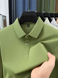 High-quality men's olive green slim fit polo shirt featuring breathable pique cotton fabric