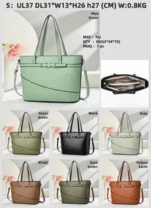 Comprehensive detail view of large capacity tote bags in seven colors with size specifications