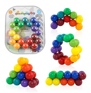 Giocattolo educativo palla fidget arcobaleno antistress con varie forme ruotabili