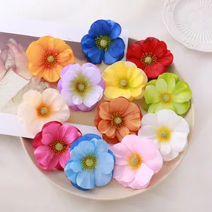 Vibrant multi-color artificial magnolia flower heads for DIY home and accessory decoration