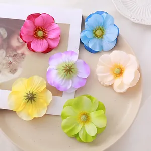 Set of 6 colorful artificial magnolia flower heads for DIY home and fashion decor