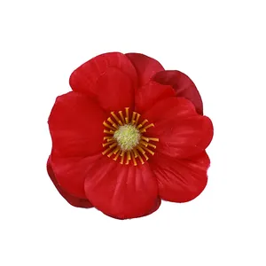 High-quality artificial red magnolia flower head for home decor and fashion accessories