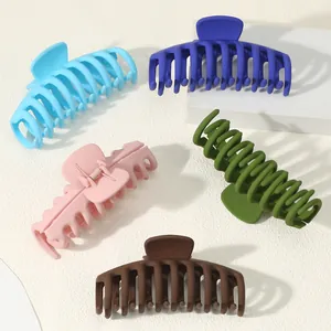 Large matte hair claw clips set in five colors for thick hair back of head styling