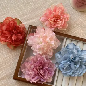 Lot de pinces à cheveux pivoines en soie vintage en diverses couleurs pour coiffure