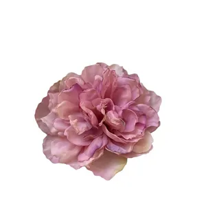 Élégante grande pince à cheveux pivoine rose artificielle pour coiffure rétro