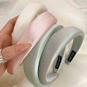 Elegant satin padded headbands in Morandi colors for high top hair styling sets