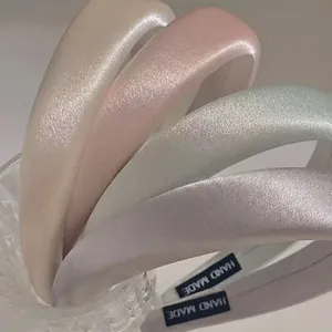 Elegant satin padded headband set in Morandi colors with high crown design for women