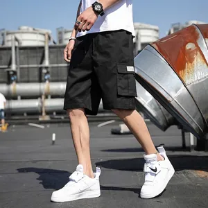 Short Cargo Homme Grande Taille Ample Décontracté Camouflage Multi-Poches Mélange de Coton Été Plage Extérieur Short à Cinq Points