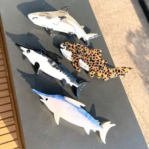 Set of 4 ocean series acetate shark and fish shaped hair claw clips for styling