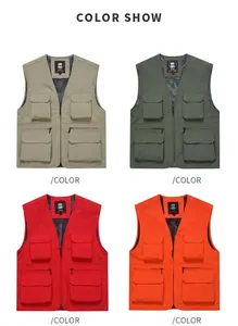 Multi-pocket quick-dry fishing vest for men in four colors for outdoor work