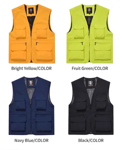 Multi-color selection for outdoor multi-pocket quick-dry fishing vest for men
