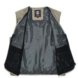 Detailed interior view of men's quick-dry fishing vest showing breathable mesh lining