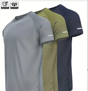 Kollektion schnell trocknender Herren Sport-T-Shirts in Grau, Oliv und Marineblau