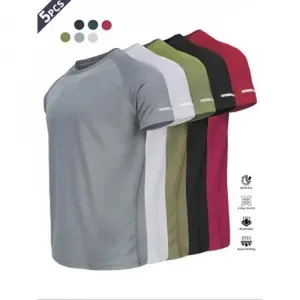 Detailansicht von 5er-Pack schnell trocknender Sport-T-Shirts für Herren zum Laufen