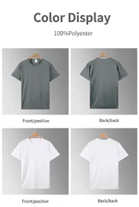 Vorder- und Rückansicht hochwertiger, schnelltrocknender Herren-Sport-T-Shirts in Grau und Weiß
