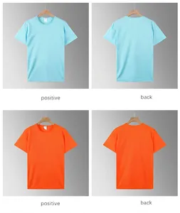 Detaillierte Vorder- und Rückansicht von schnell trocknenden Herren-Sport-T-Shirts in Blau