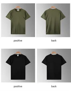 Herren Sport-T-Shirts in Grün und Schwarz mit Vorder- und Rückansicht auf Kleiderbügeln.