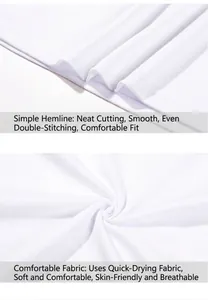 Detailansicht von weißem, schnelltrocknendem Sport-T-Shirt-Netzgewebe und Doppelsaum-Details