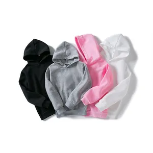 Collection of children's solid color hoodies in black grey pink and white colors