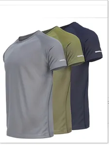 Pack de trois t-shirts de sport respirants pour hommes, course et entraînement fitness