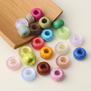 Mixed colorful resin large hole beads for DIY jewelry making and clothing accessories