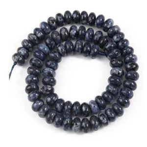 Natural blue mottled stone abacus beads 5x8mm spacer for DIY jewelry making strand